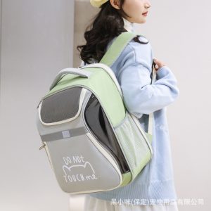 Pet Carrier Double Shoulder Backpack Breathable Foldable Portable