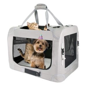 Foldable Large-Capacity Dog Carrier with Cat Den 2