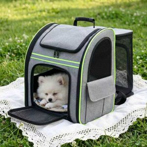 Pet Carrier Double Shoulder Backpack Large Capacity Breathable Expandable Portable