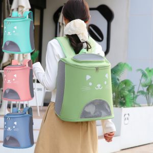 Pet Carrier Double Shoulder Backpack Expandable Portable