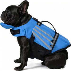 Dog Life Jacket with Reflective Strips and Angel Wings