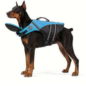 Dog Life Jacket with Chin Float and Reflective Strips
