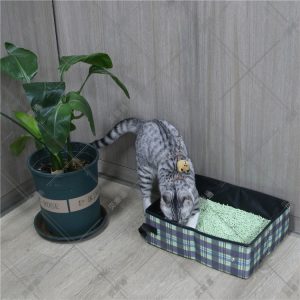 Foldable Pet Litter Box 37.5x28.5x13cm Oxford Cloth