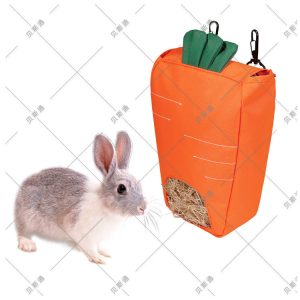 Hanging Carrot Rabbit Feeding Bag Orange 10x7x23cm
