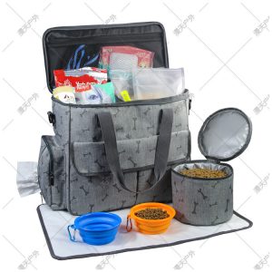 Large Pet Travel Bag Gray Dog Bone 42x22x36cm