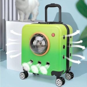 Pet Carrier Rolling Luggage Trolley Portable