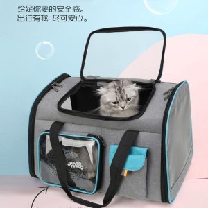 Portable Cat Carrier Bag Transparent Expandable Pet Backpack