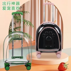 Fashion Creative Pet Trolley Case Panoramic Transparent Dog