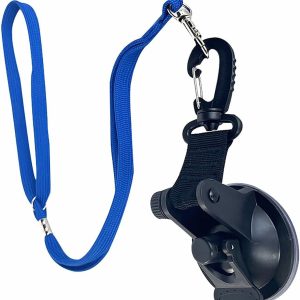 Pet Bathing Restraint Rope with Suction Cup Black Blue