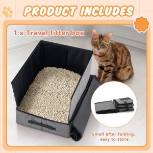 Foldable Cat Litter Bag Waterproof Wear-Resistant Fabric Gray