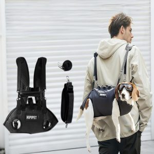Pet Carrier Double Shoulder Backpack Breathable Foldable Portable