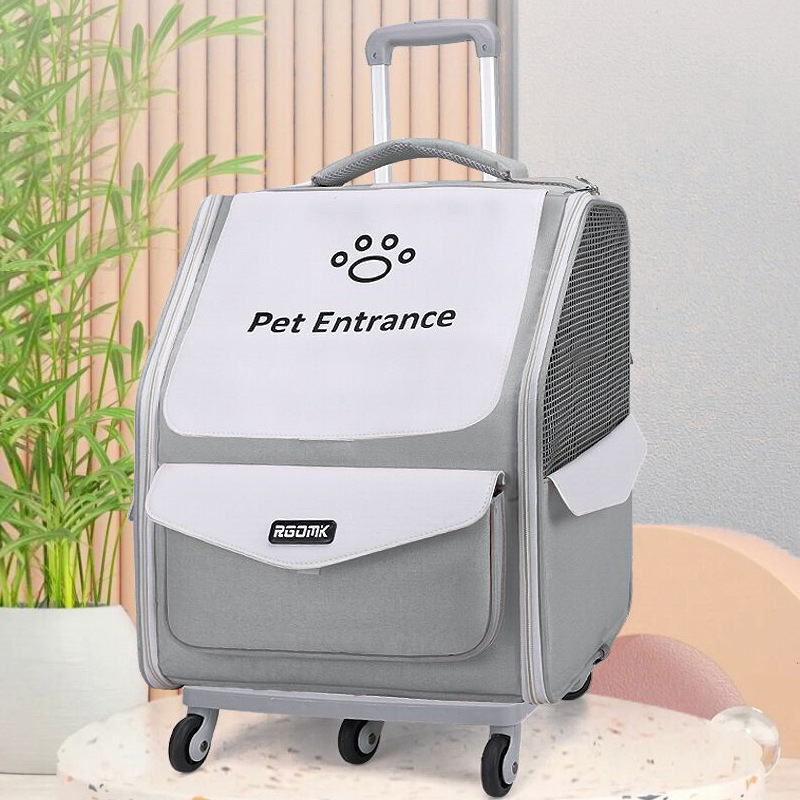 Capacity Foldable Breathable Pet Rolling Carrier S01