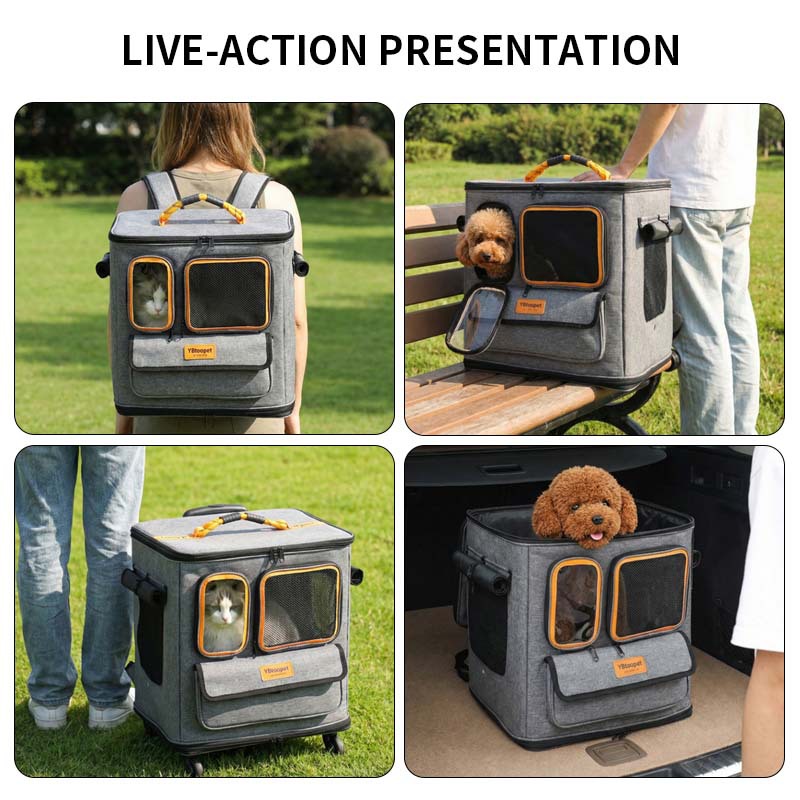 Large Capacity Foldable Pet Rolling Carrier Style A - Image 4