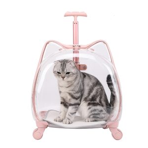 Transparent Window Breathable Pet Rolling Carrier