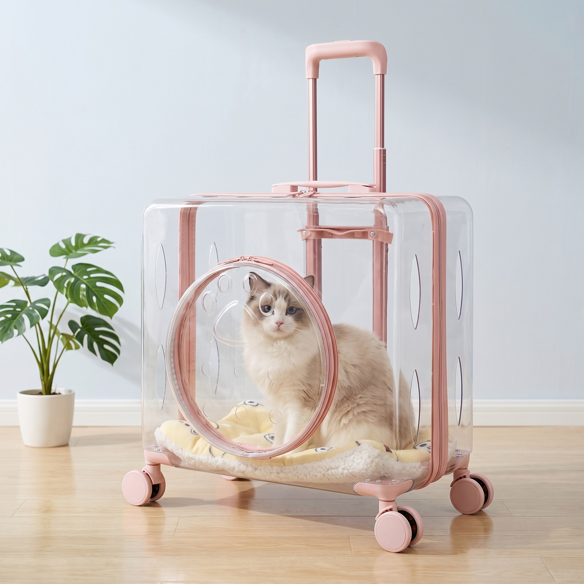 Window Large Capacity Pet Rolling Carrier S05