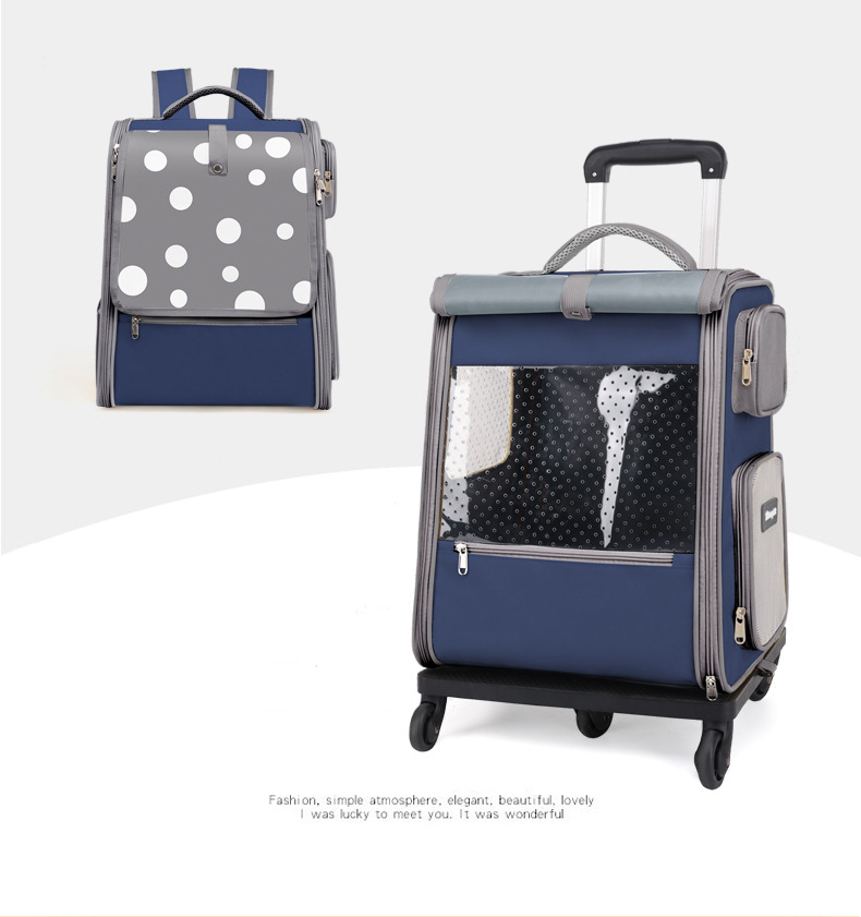 Large Capacity Breathable Pet Rolling Carrier S13 - Image 8