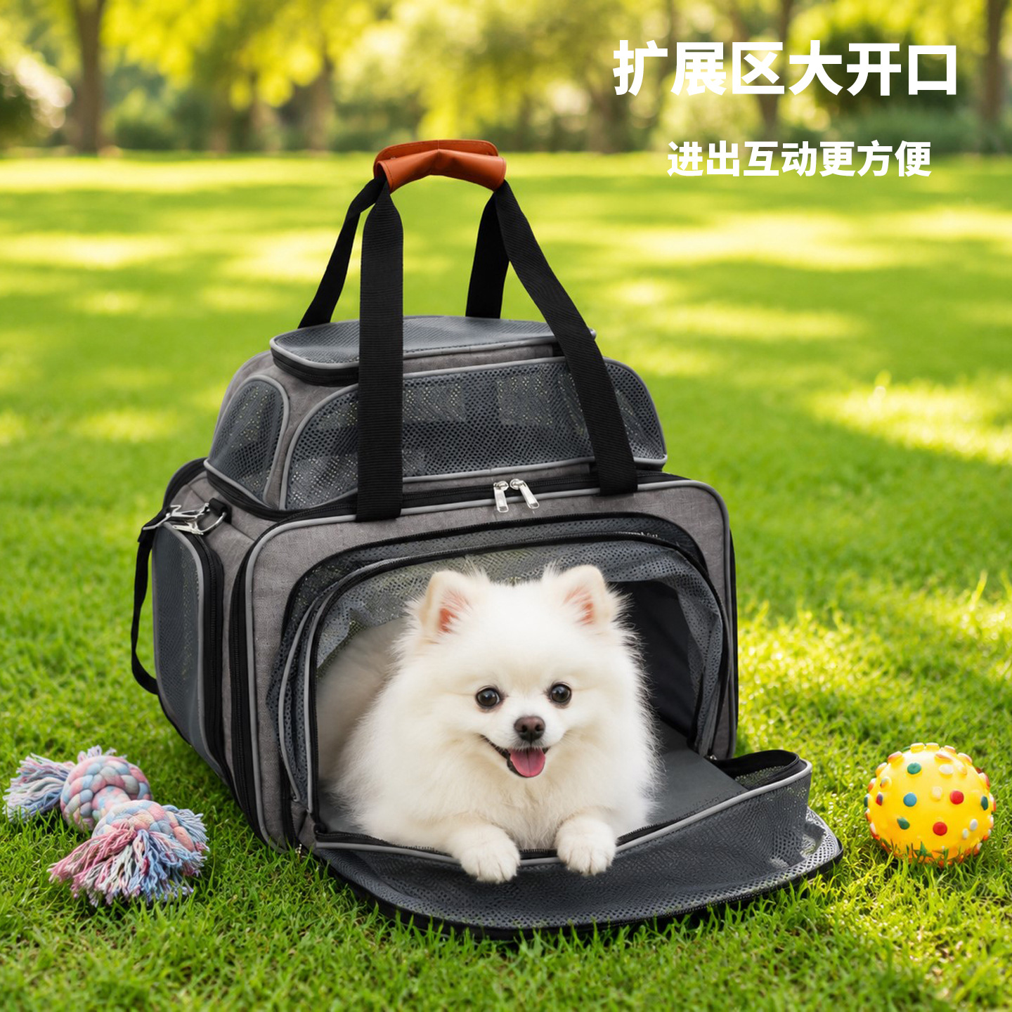 Expandable Lightweight Large Capacity Cat Soft Carrier - Image 3