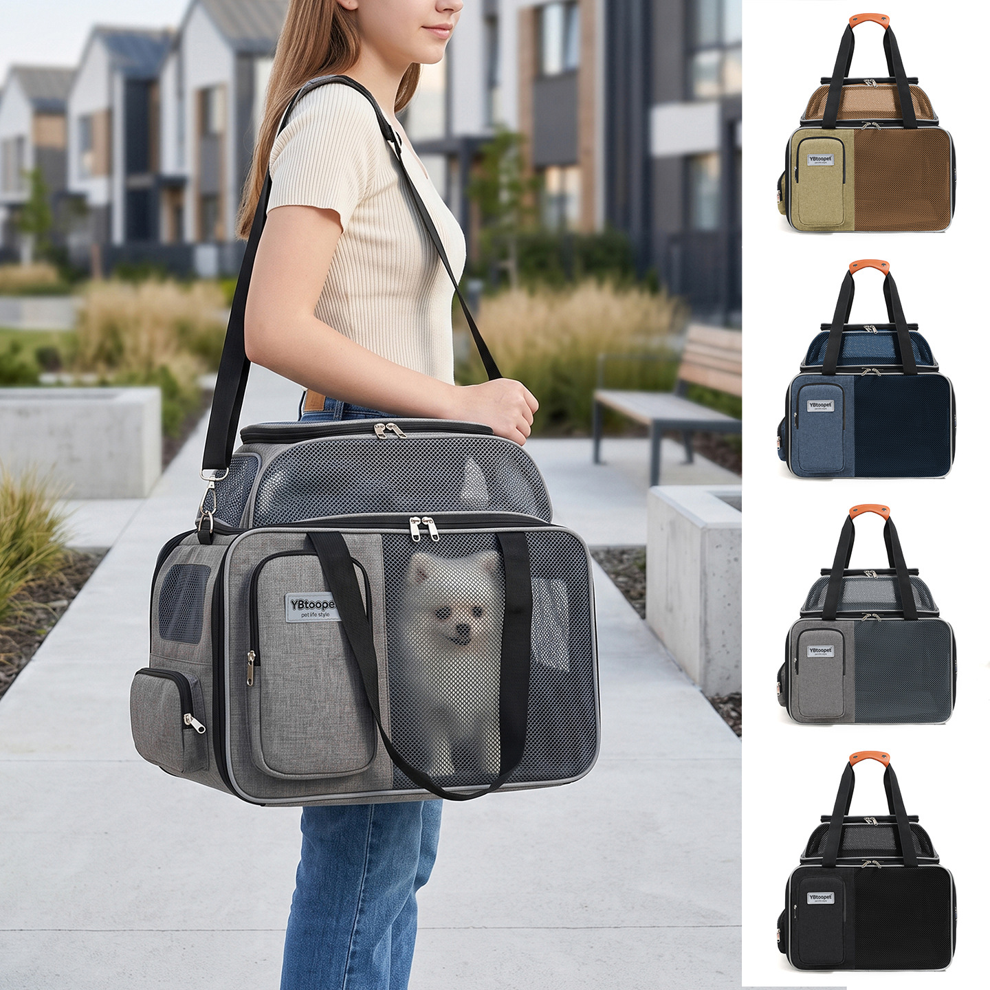 Expandable Lightweight Large Capacity Cat Soft Carrier - Image 4