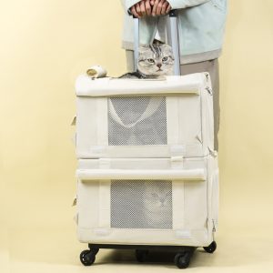 Large Capacity Pet Rolling Carrier Style F