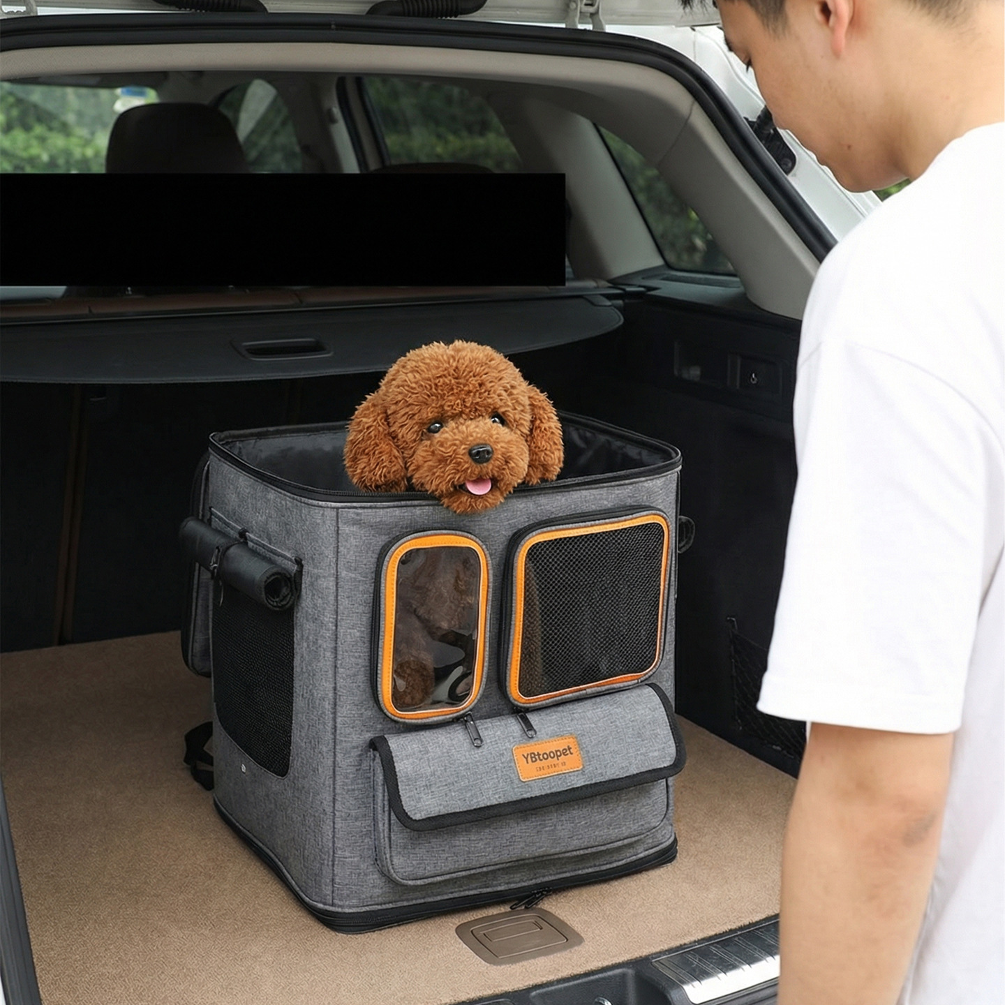 Large Capacity Breathable Pet Rolling Carrier S16 - Image 3
