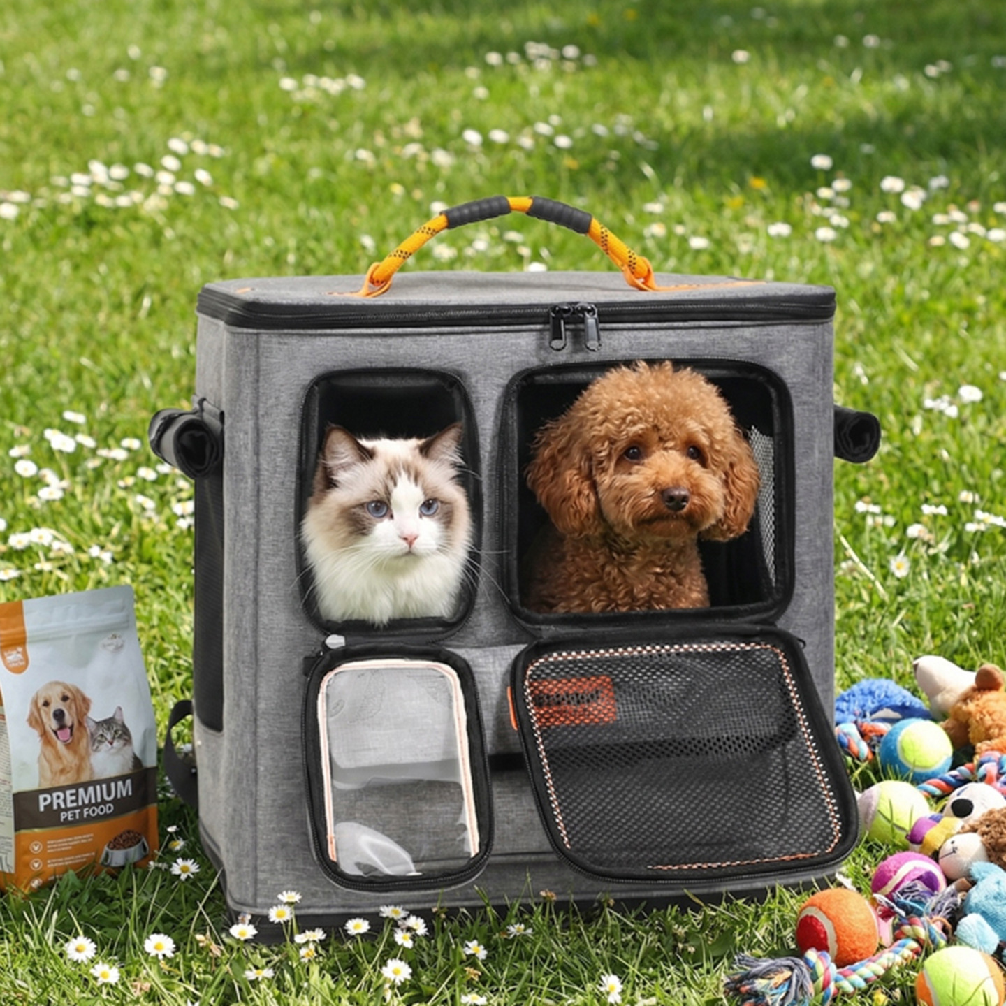 Large Capacity Breathable Pet Rolling Carrier S16 - Image 4