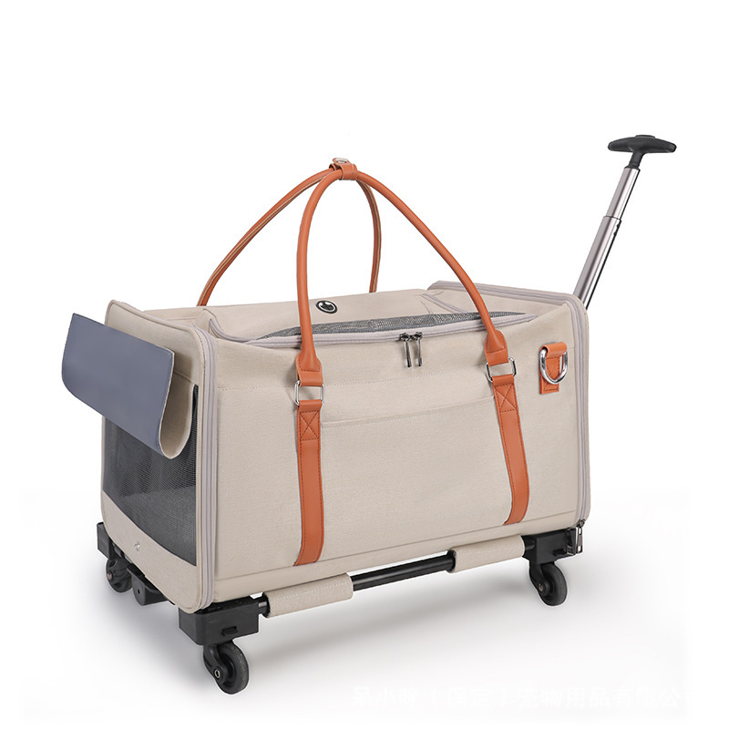 Capacity Foldable Breathable Pet Rolling Carrier S15 - Image 5