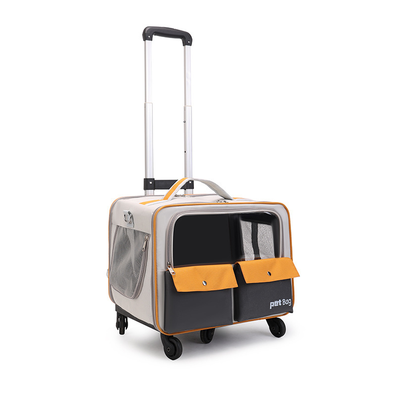 Capacity Foldable Breathable Pet Rolling Carrier S16 - Image 5