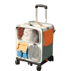 Capacity Foldable Breathable Pet Rolling Carrier S17