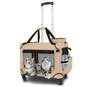Large Capacity Foldable Car Seat Pet Rolling Carrier S01