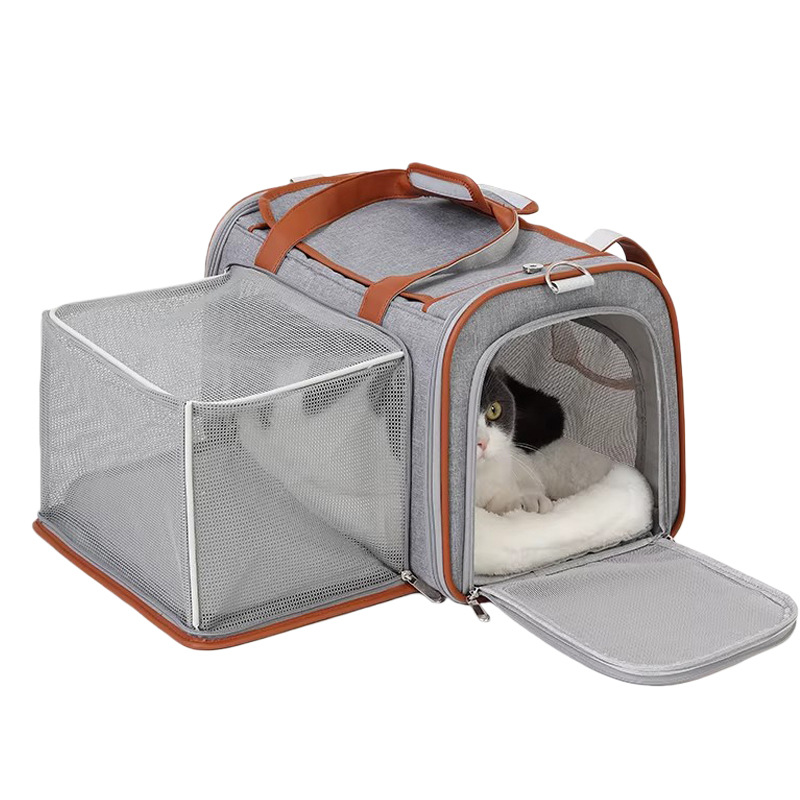 Expandable Large Capacity Foldable Soft-Sided Pet Carrier