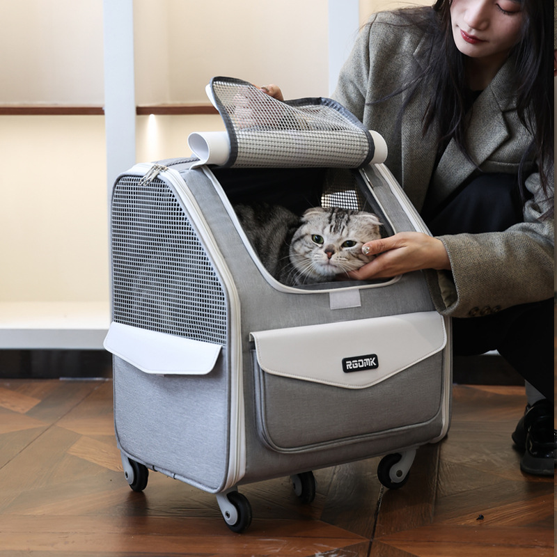 Capacity Breathable Pet Rolling Carrier Style D - Image 4