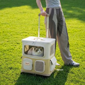 Panoramic Window Large Capacity Pet Rolling Carrier S02