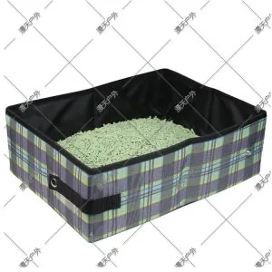Foldable Plaid Cat Litter Box Oxford Cloth Cat Toilet